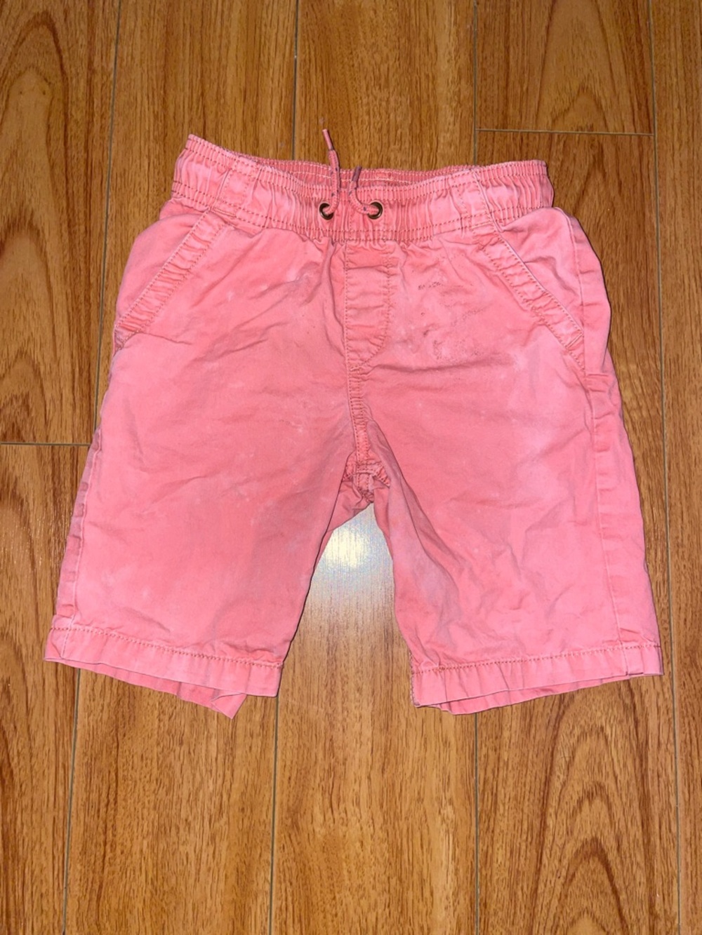 Boys Casual Pink Drawstring Shorts